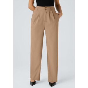 Halara Pants High Waisted Tapered Work Office Trousers Tan Size XL Pockets  NWT